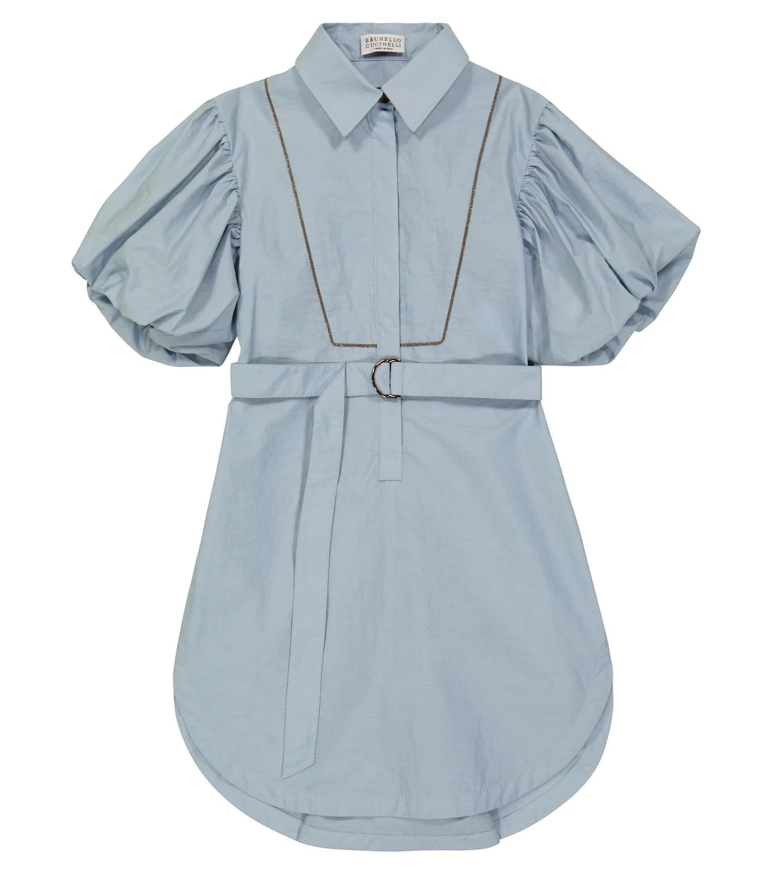 Brunello Cucinelli Kids - Embellished puff-sleeve dress