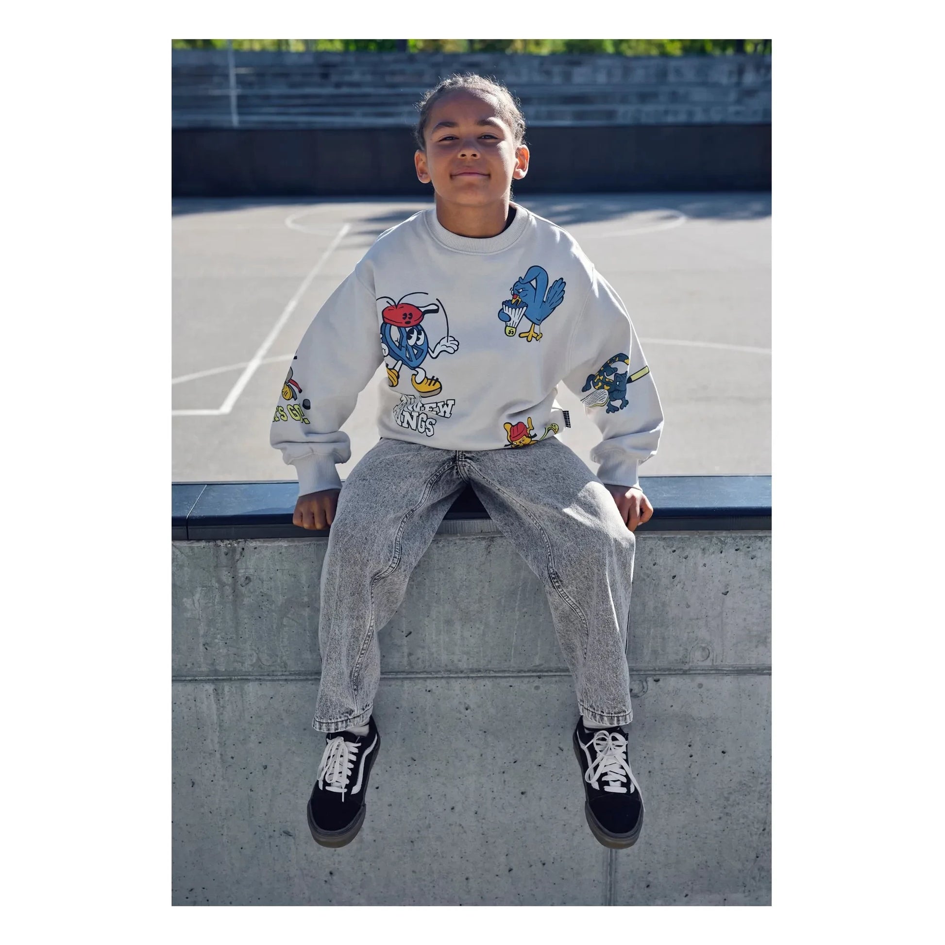 Molo - Monti Try New Things Organic Cotton Sweater | White
