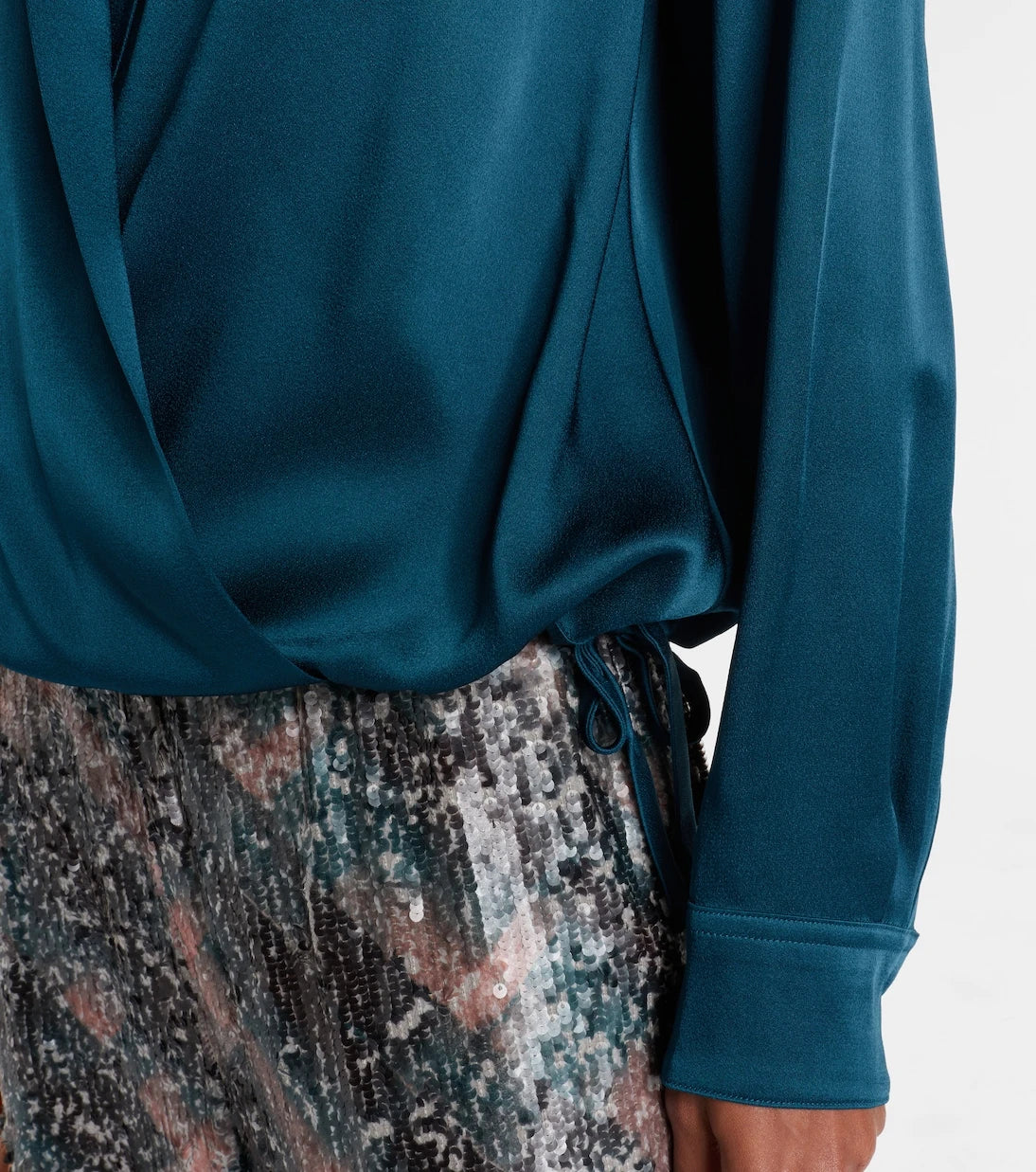 Dries Van Noten - Satin wrap top