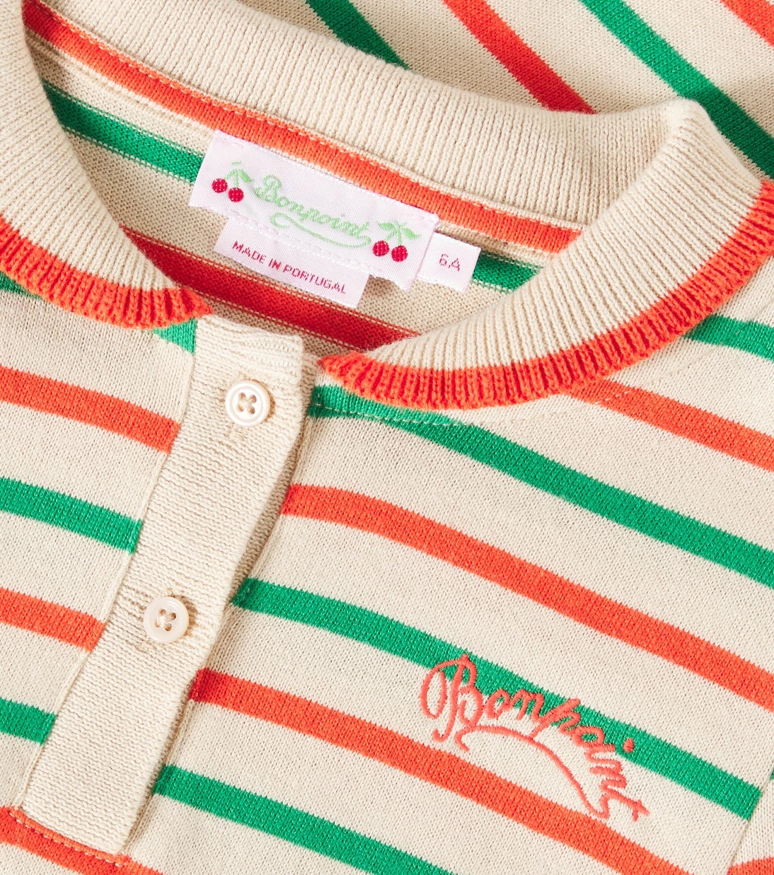 Bonpoint - Edelyne striped knitted cotton polo shirt