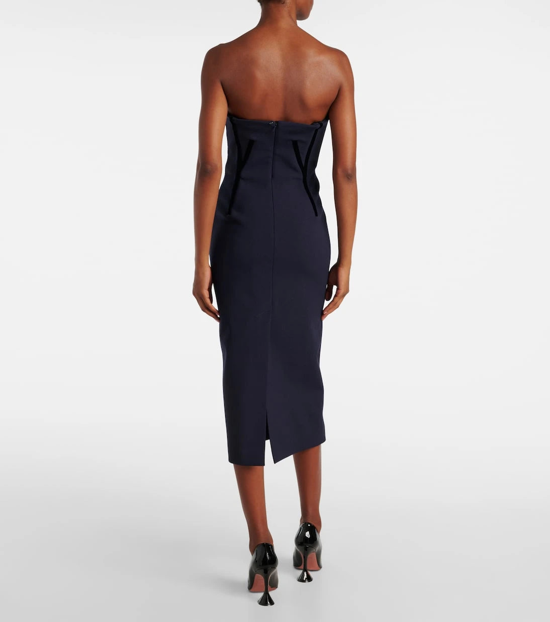 Sportmax - Anemone wool-blend bustier midi dress