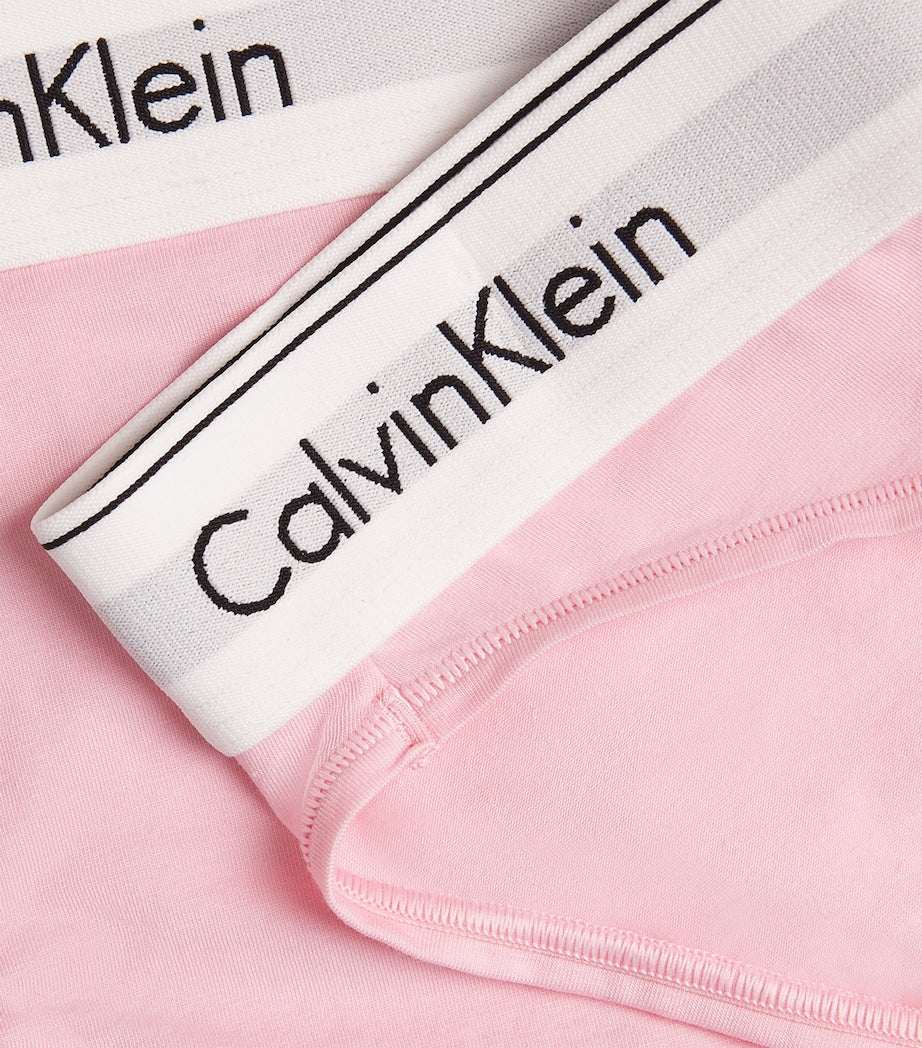 Pink Modern Cotton Logo Bikini Briefs