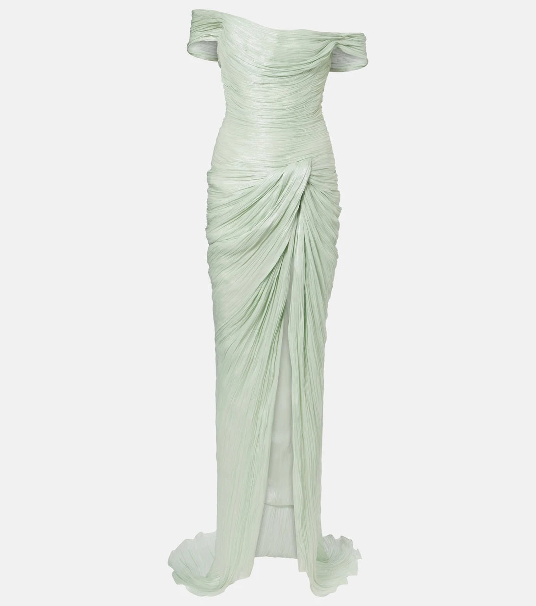 Marmar Halim - Draped off-shoulder corset gown