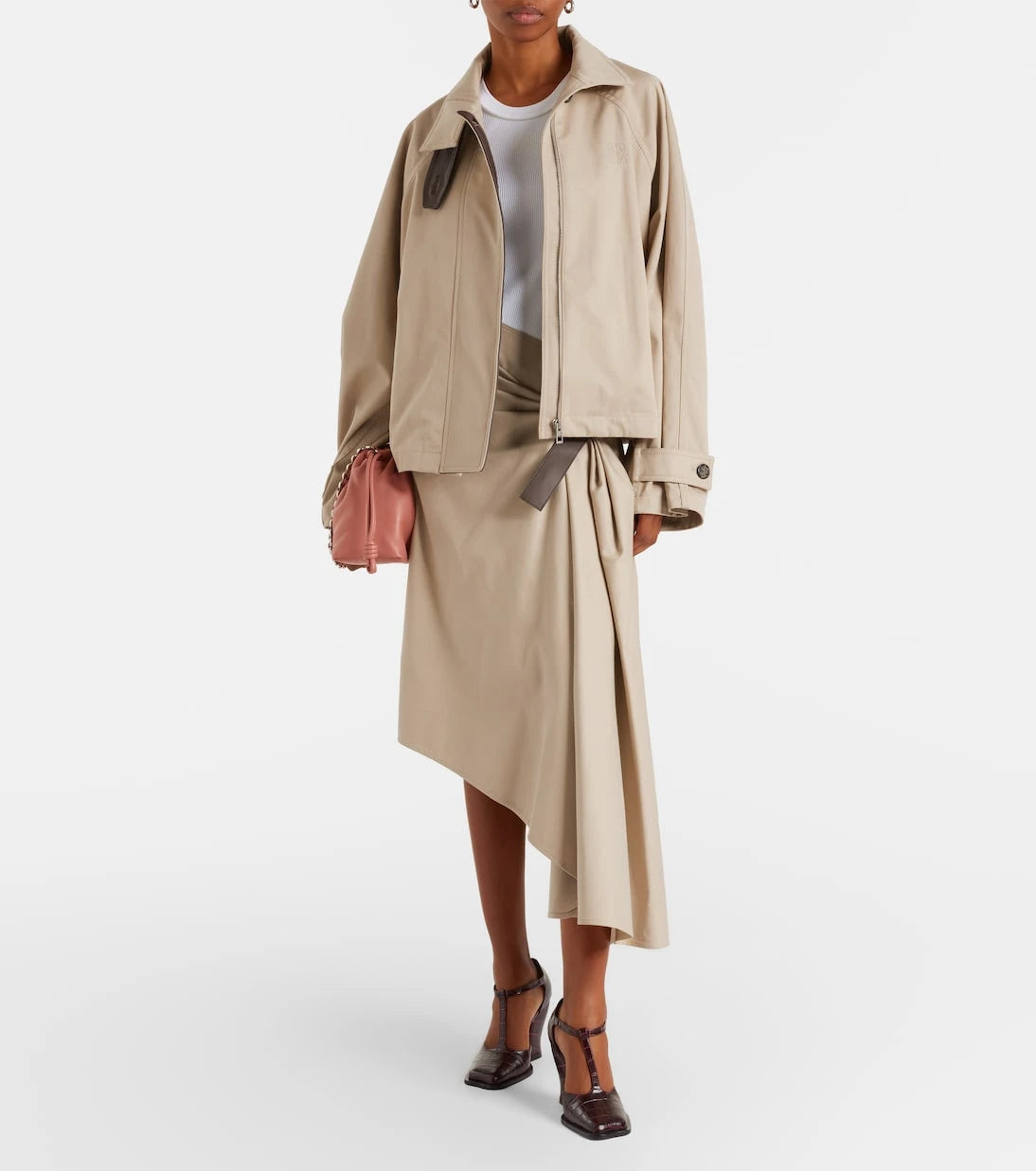 Loewe - Leather-trimmed cotton and silk jacket