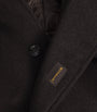 Moorer Grey Wool-Cashmere Fur-Trim Down Overcoat
