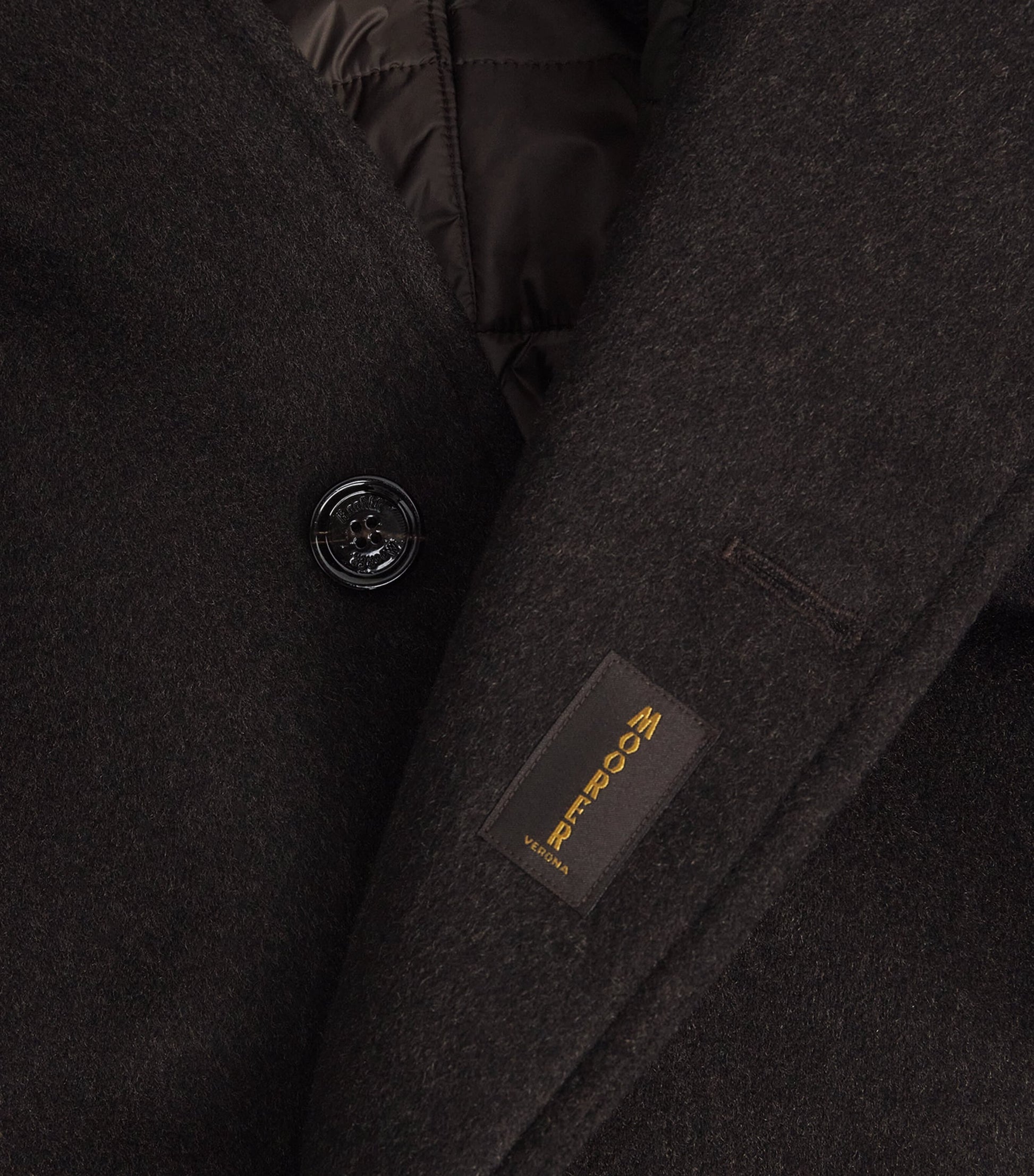 Moorer Grey Wool-Cashmere Fur-Trim Down Overcoat