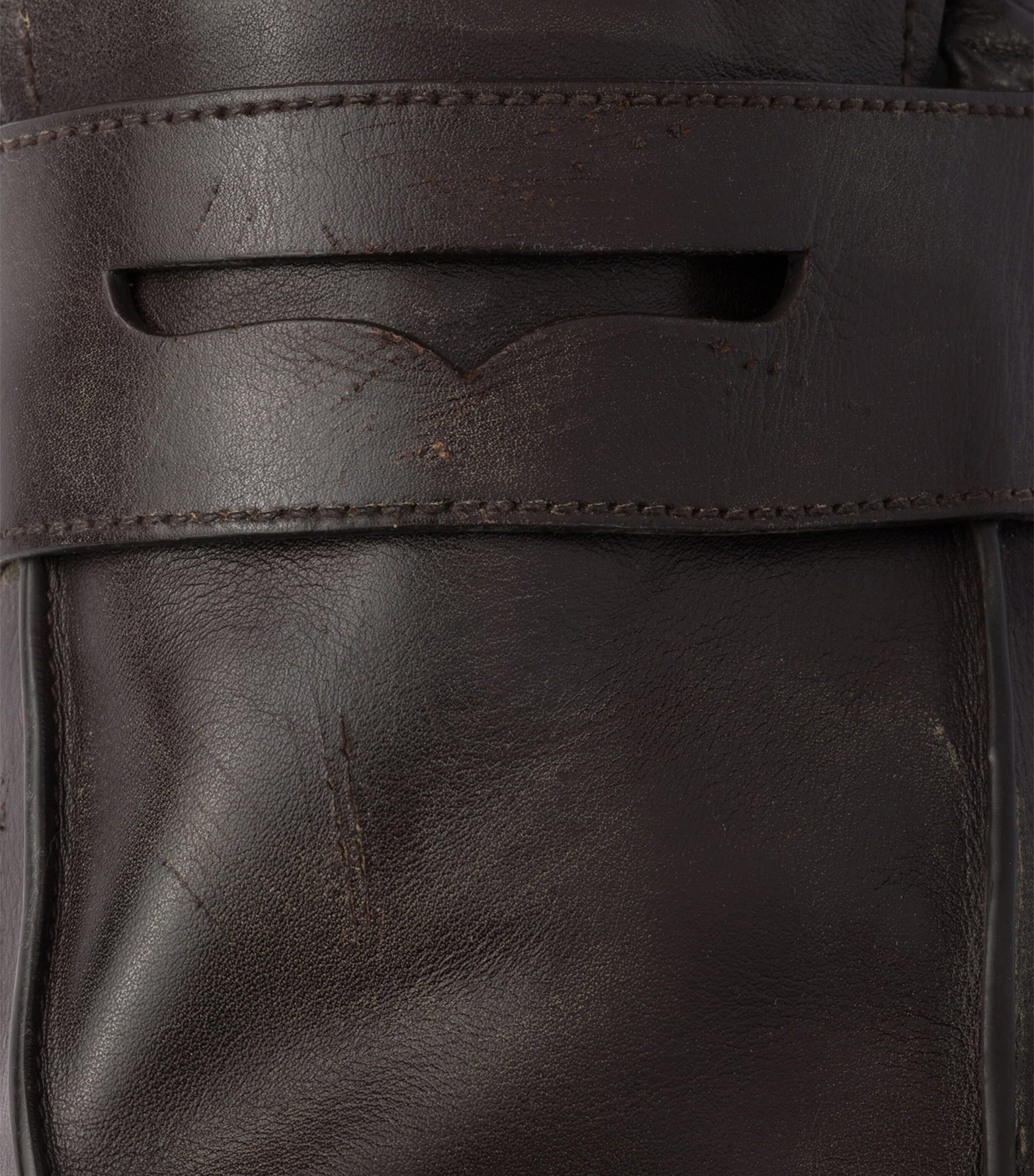 Antiqued Leather Shuffle Loafers