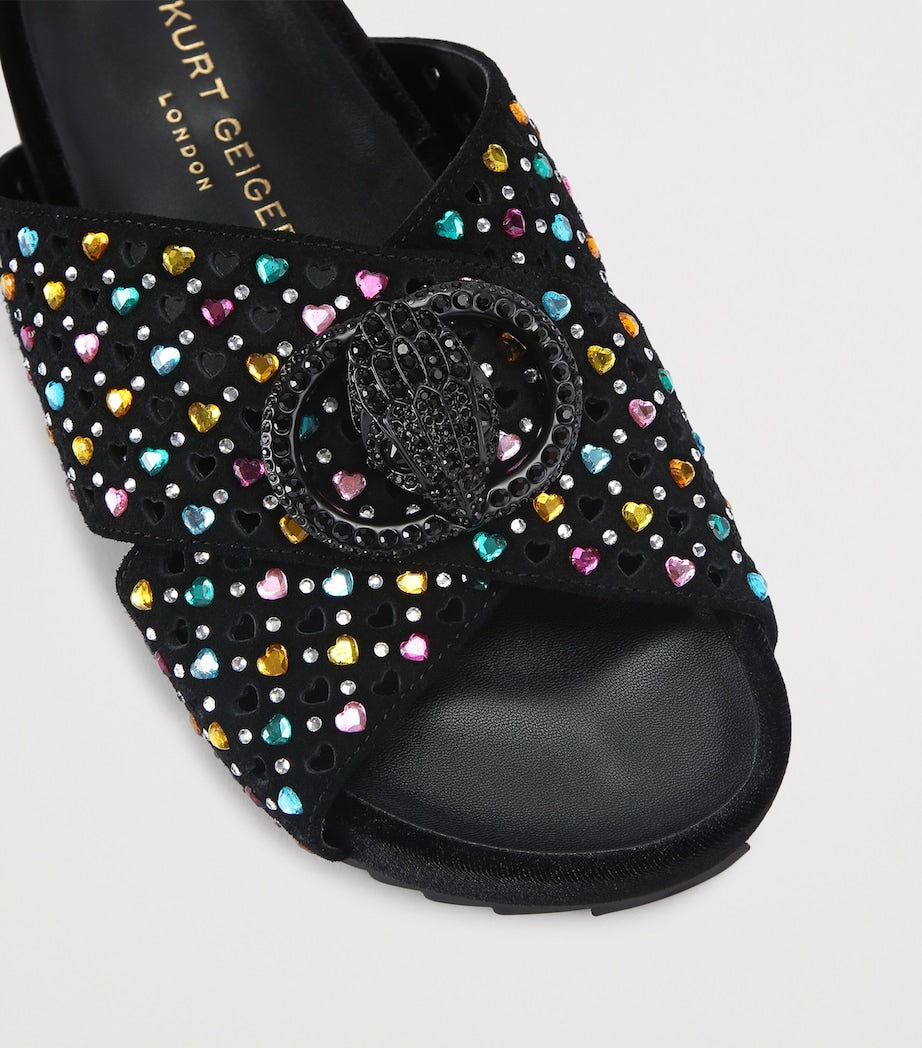 Kurt Geiger London Suede Chelsea Cross-Strap Slides