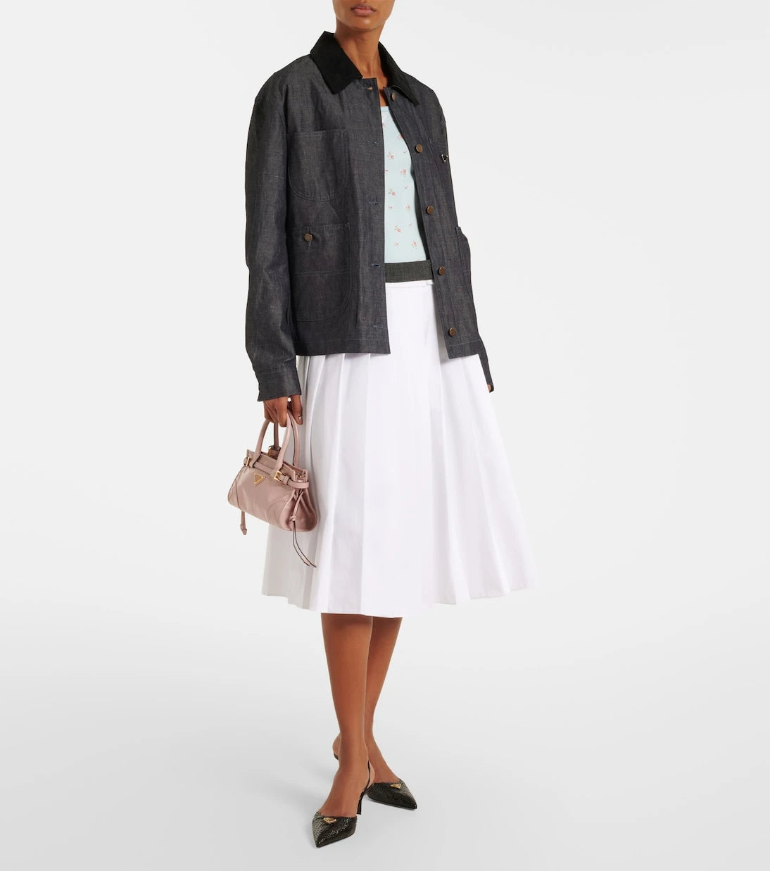 Prada - Woven leather slingback pumps