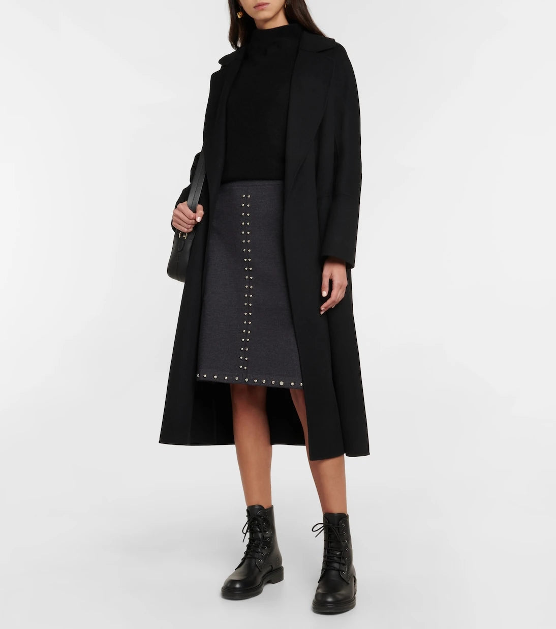 تنورة قصيرة بتطريز براما من مزيج صوف من S Max Mara