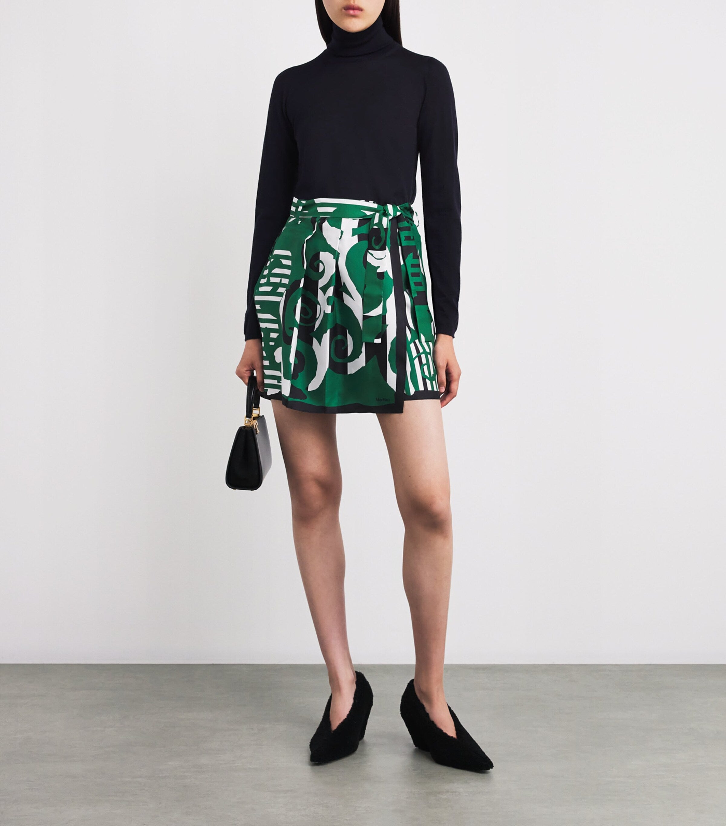 Max Mara Blue Virgin Wool Roll-Neck Sweater