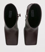 Alaïa Brown Leather Square-Toe Ankle Boots 90