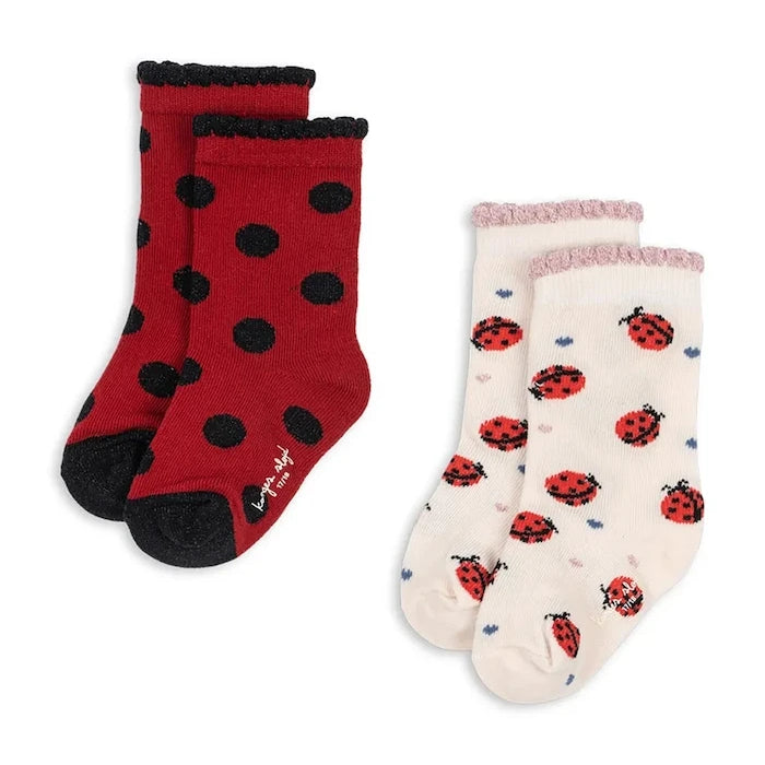 Детски чорапи Konges Sløjd 2 PACK LADYBUG JACQUARD SOCKS