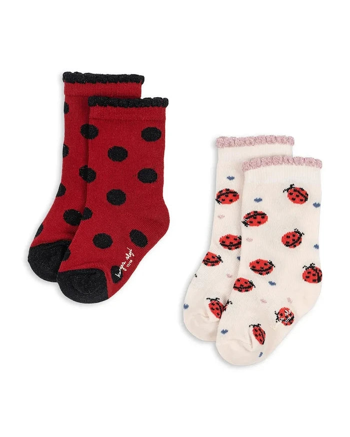 Детски чорапи Konges Sløjd 2 PACK LADYBUG JACQUARD SOCKS