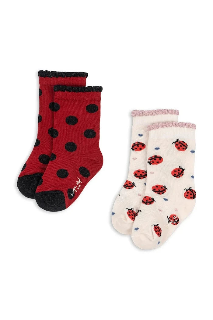 Детски чорапи Konges Sløjd 2 PACK LADYBUG JACQUARD SOCKS