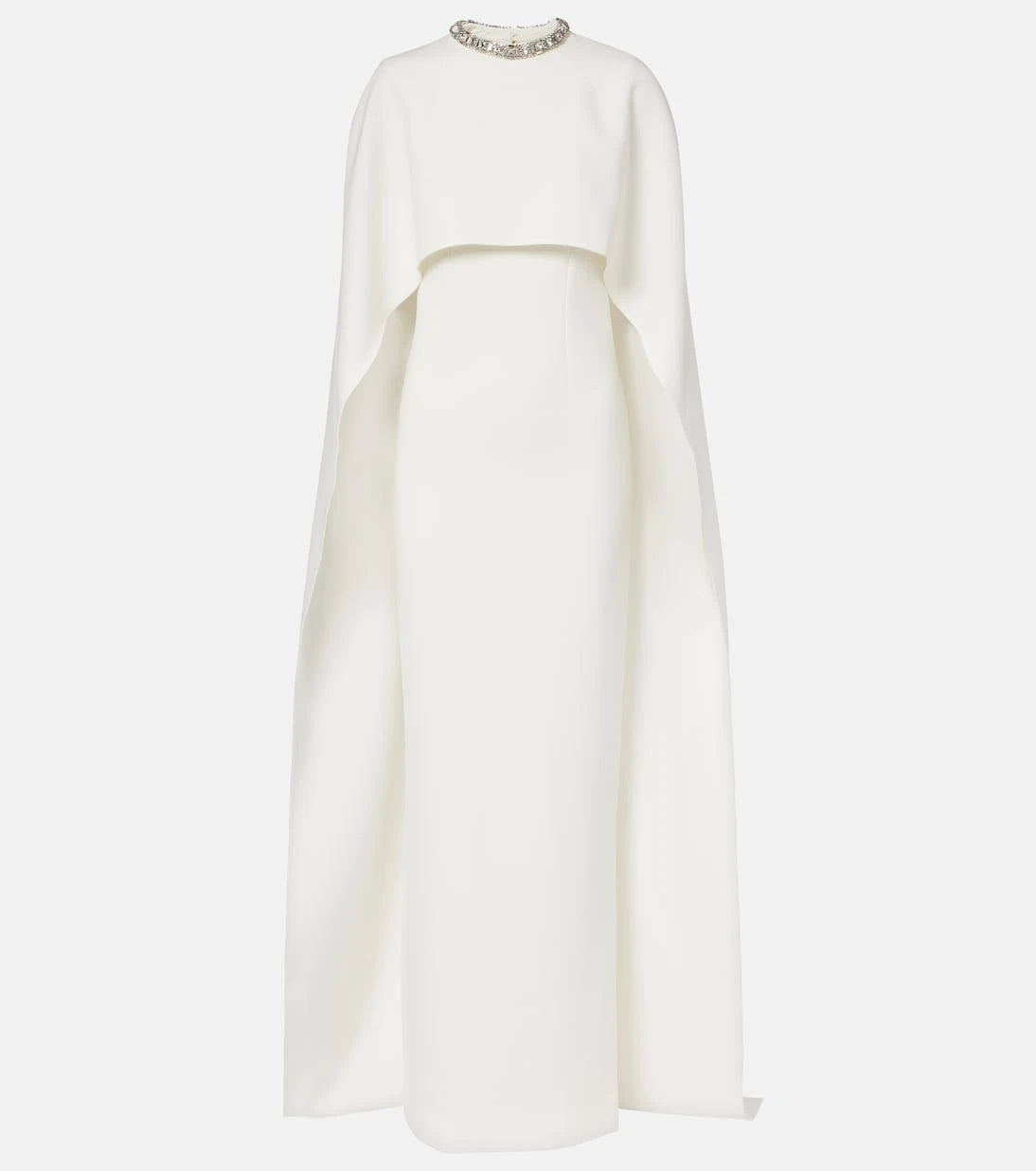 Roland Mouret - Crystal-embellished caped crêpe gown