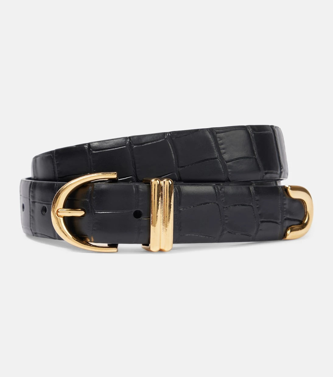 Khaite - Bambi croc-effect leather belt