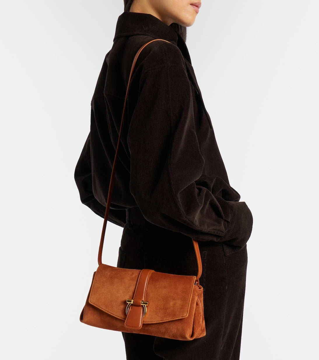 Ferragamo - Flap Small suede shoulder bag
