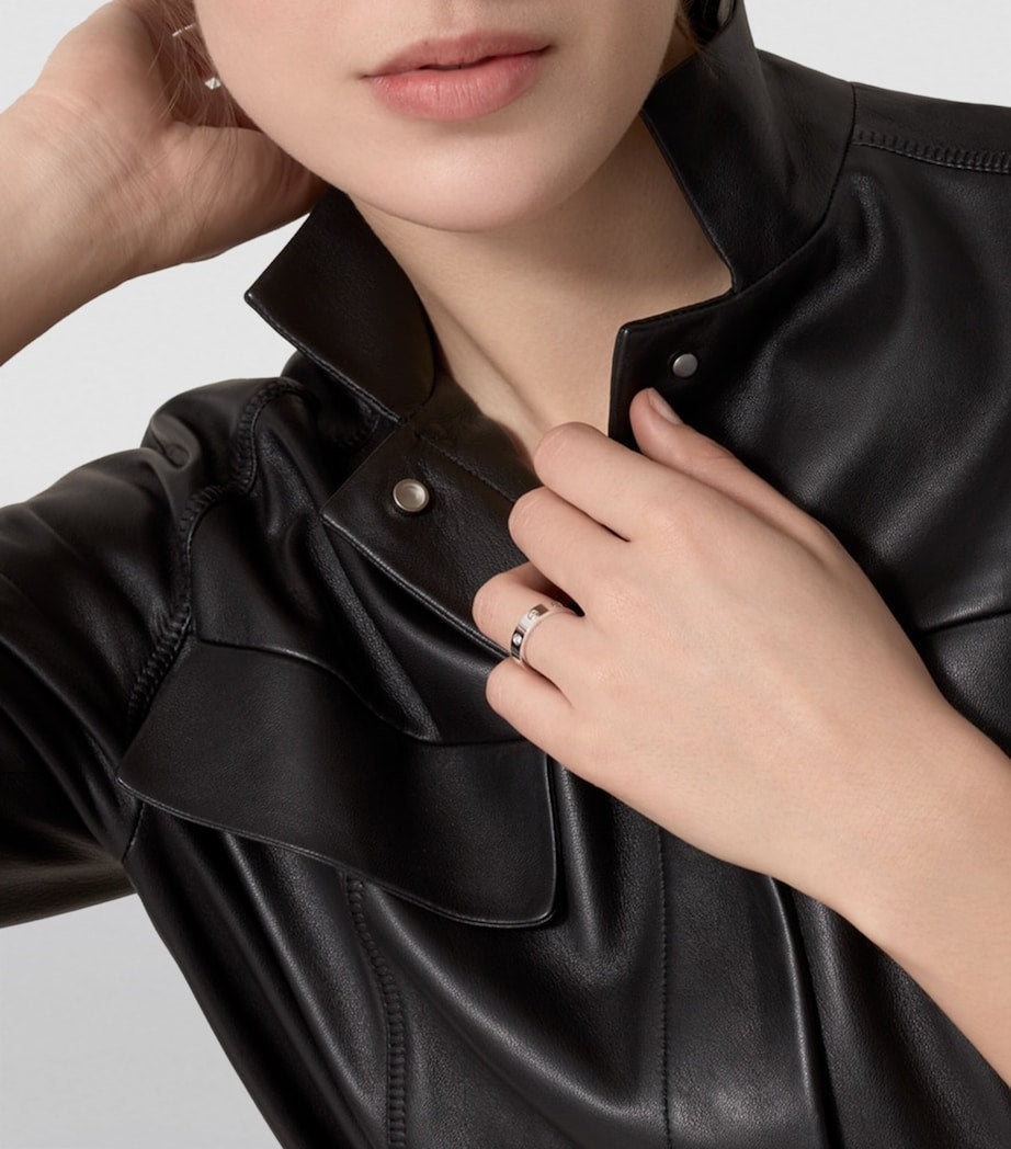 White Gold and Diamond LOVE Wedding Band