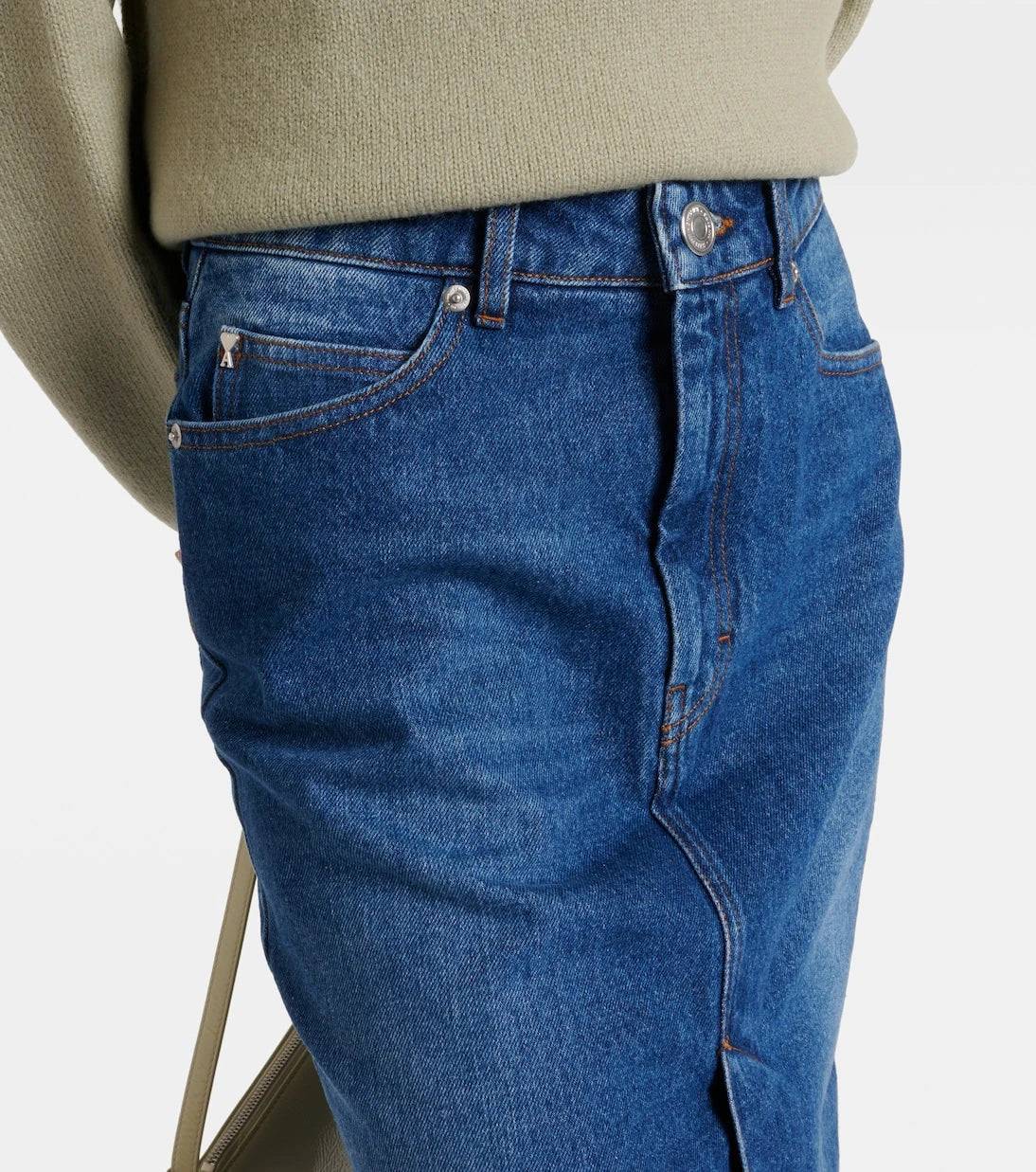 Ami Paris - Denim pencil skirt