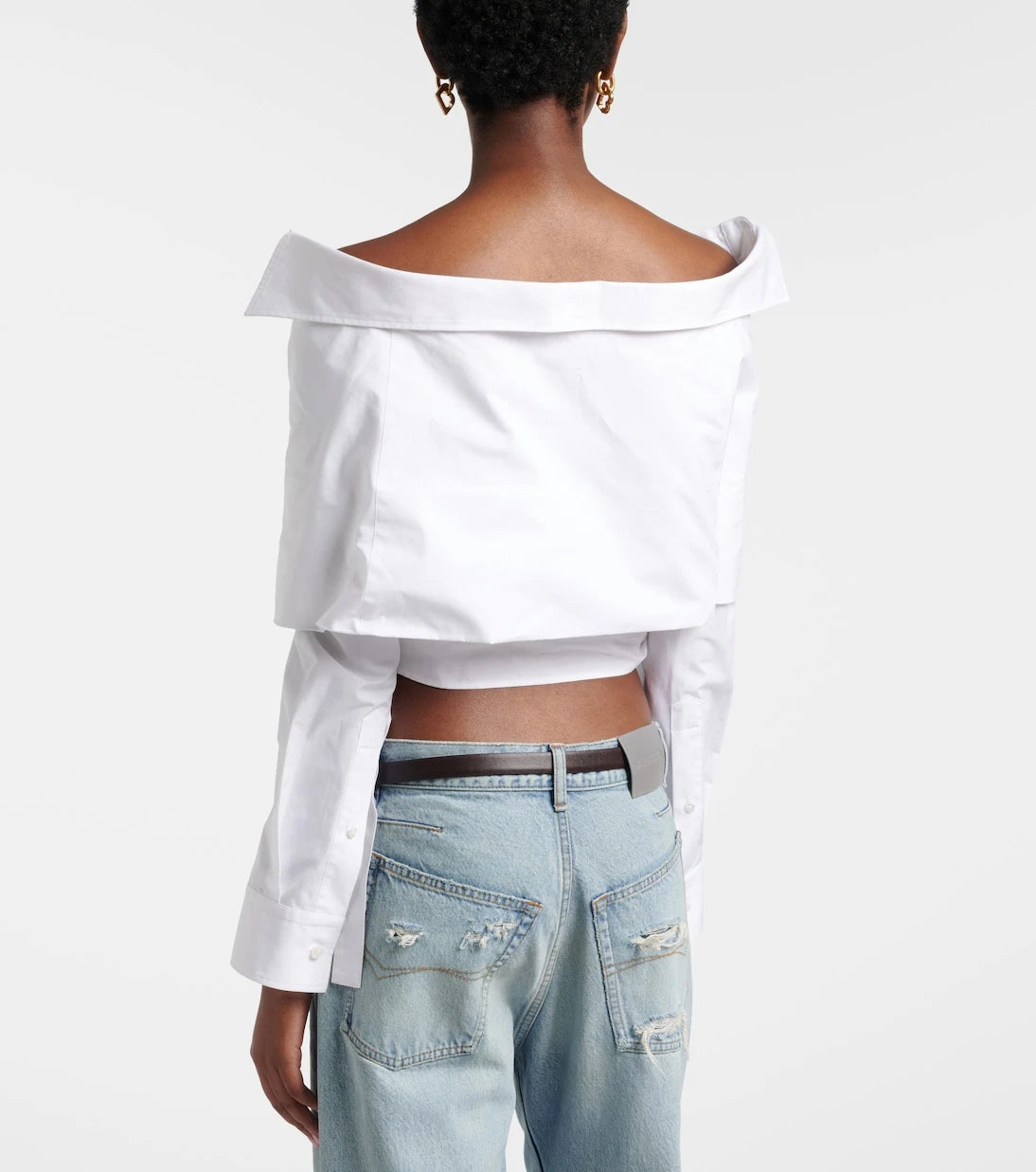 Balenciaga - Off-shoulder cotton top