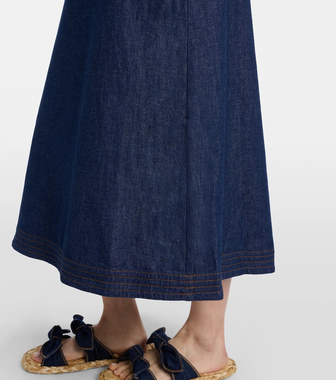 Zimmermann - Aster ruffled denim midi dress