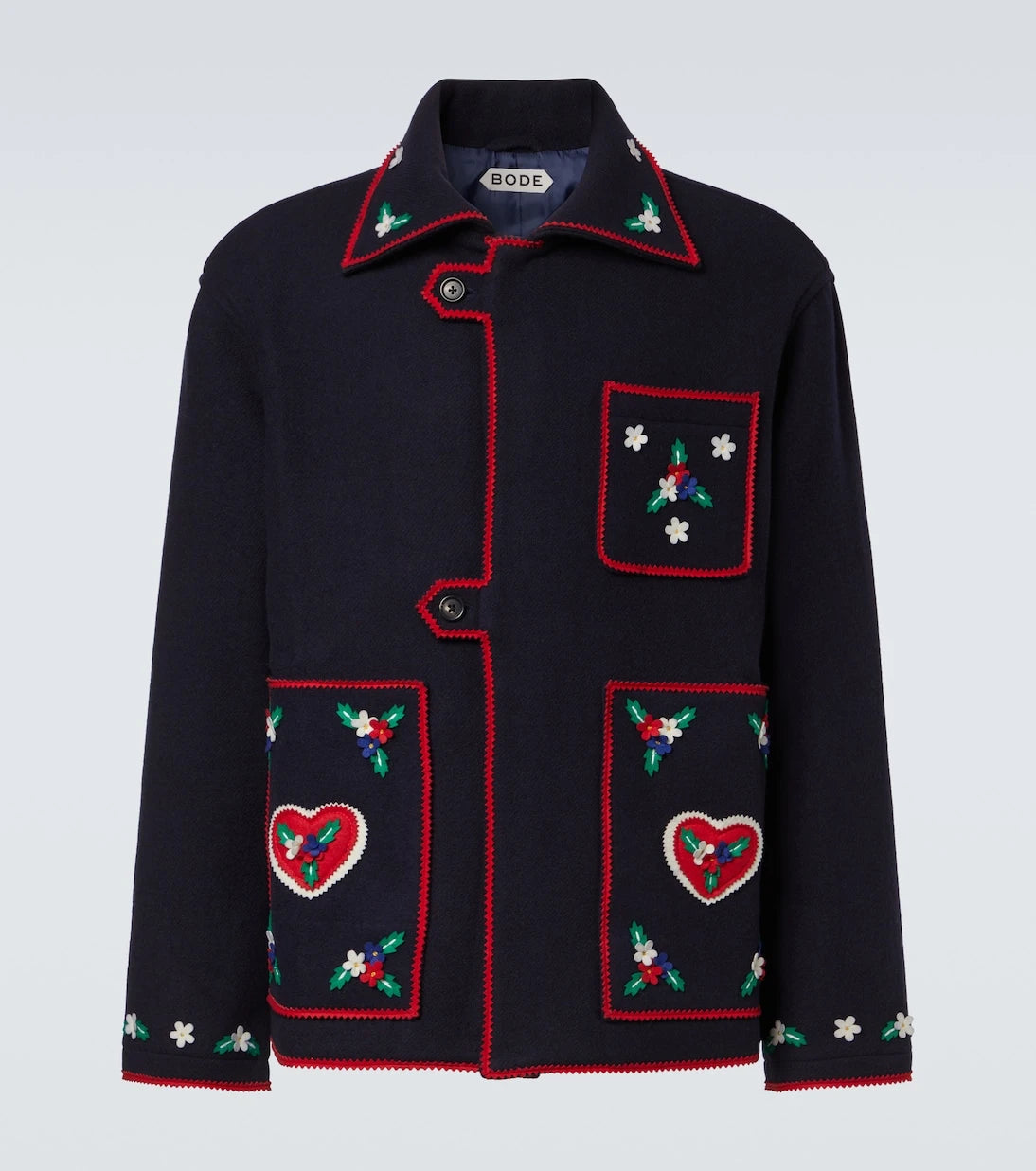 Bode - Carroll embroidered wool jacket