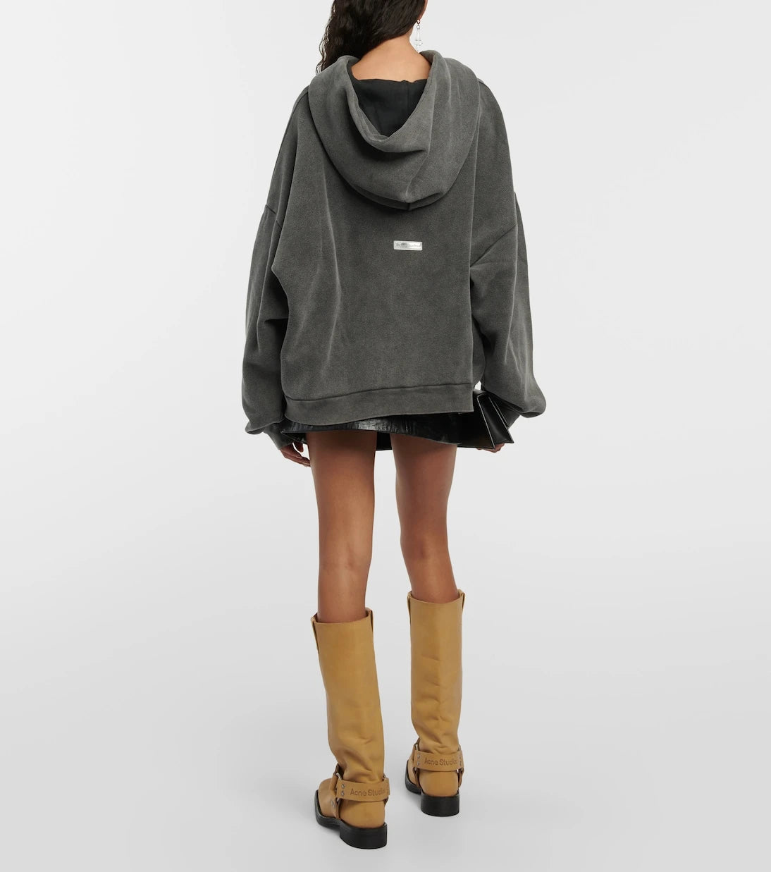 Acne Studios - سويت شيرت بقبعة من القطن القصير