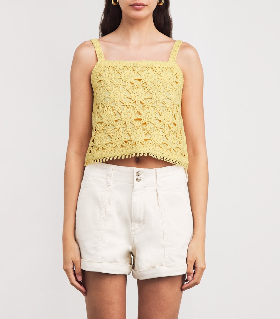 Yellow Crochet Crop Top