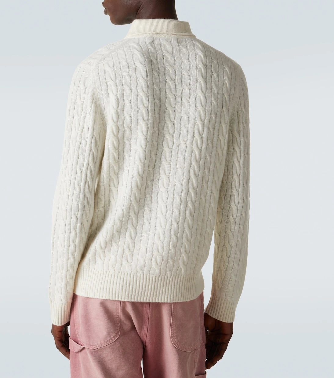 Arch4 - Cable-knit cashmere polo sweater