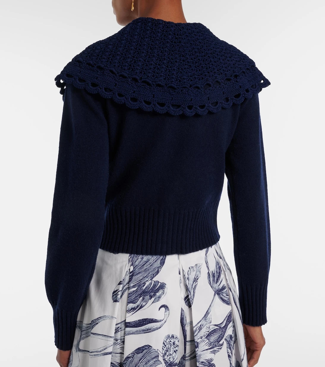 Erdem - Crochet-trimmed wool-blend cardigan