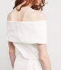 White Textured Philomela Midi Dress