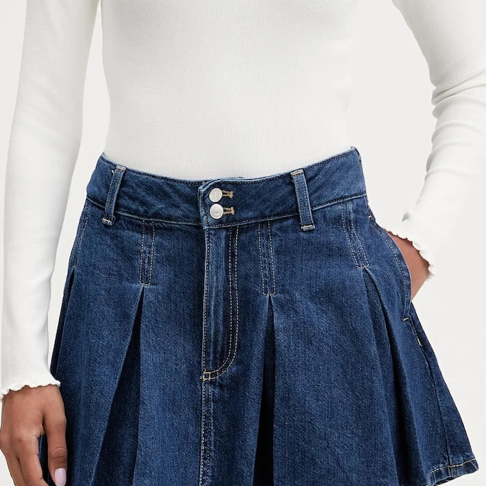 Tommy Jeans Pileli Denim Etek