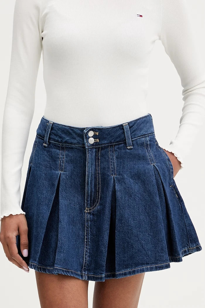 Tommy Jeans Pileli Denim Etek