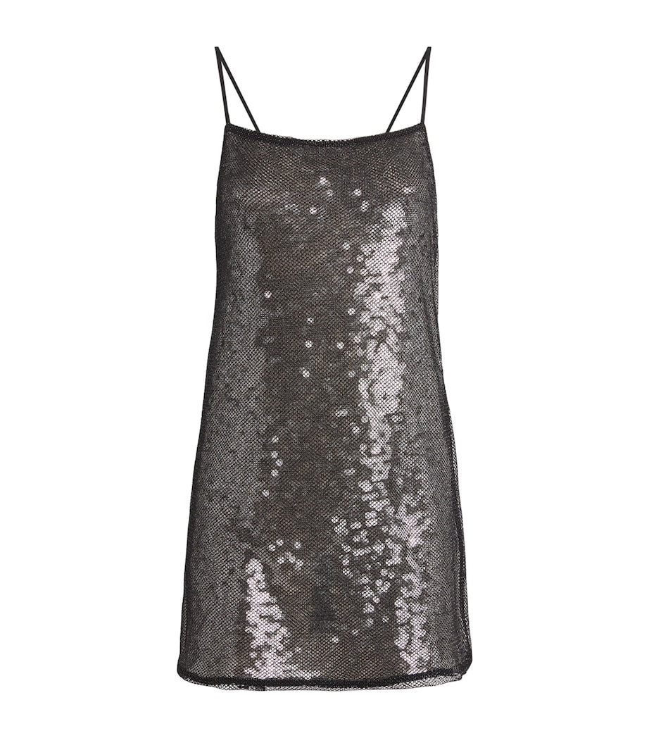 CAMILLA AND MARC Black Sequin Façade Mini Dress