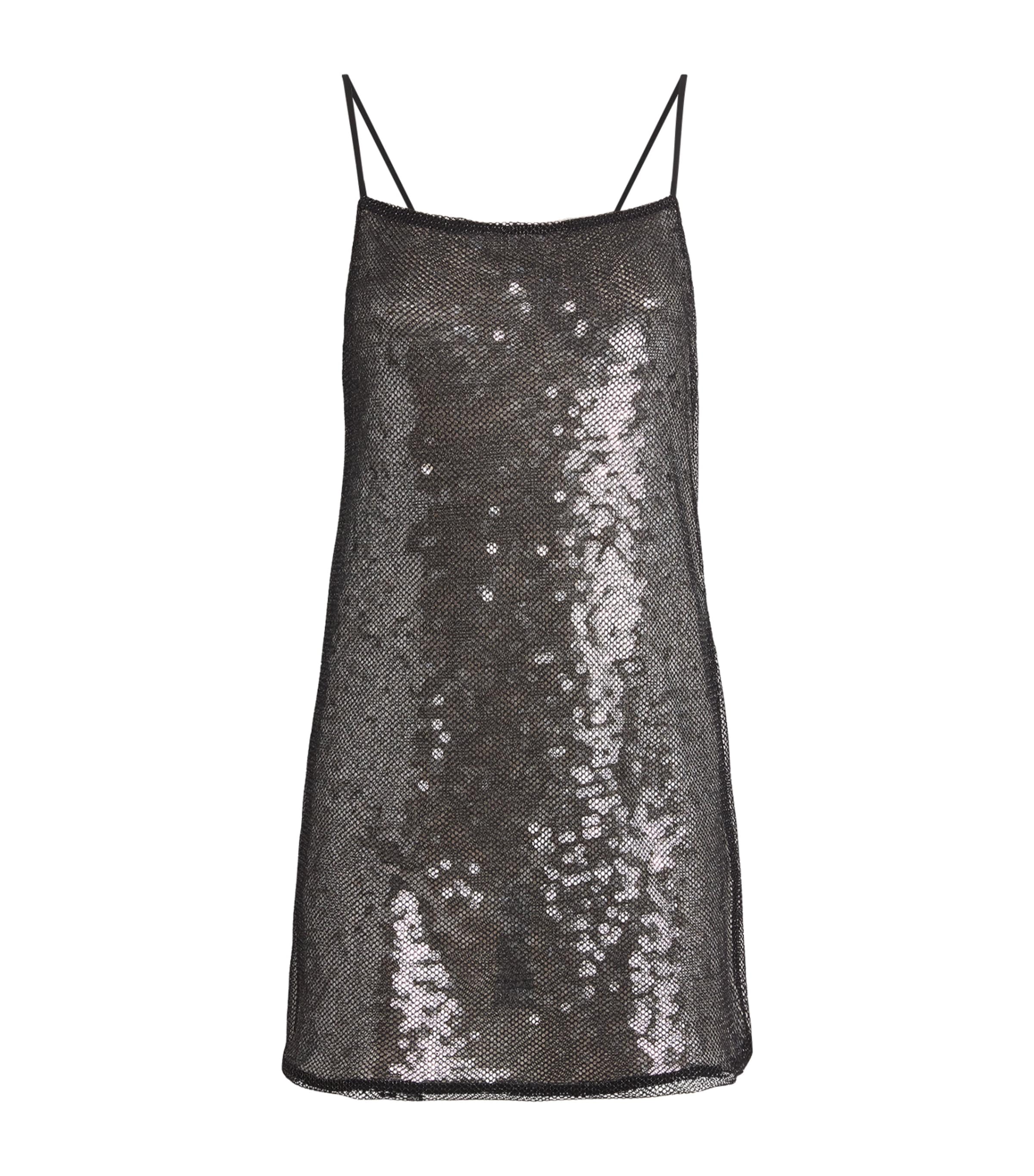 CAMILLA AND MARC Black Sequin Façade Mini Dress