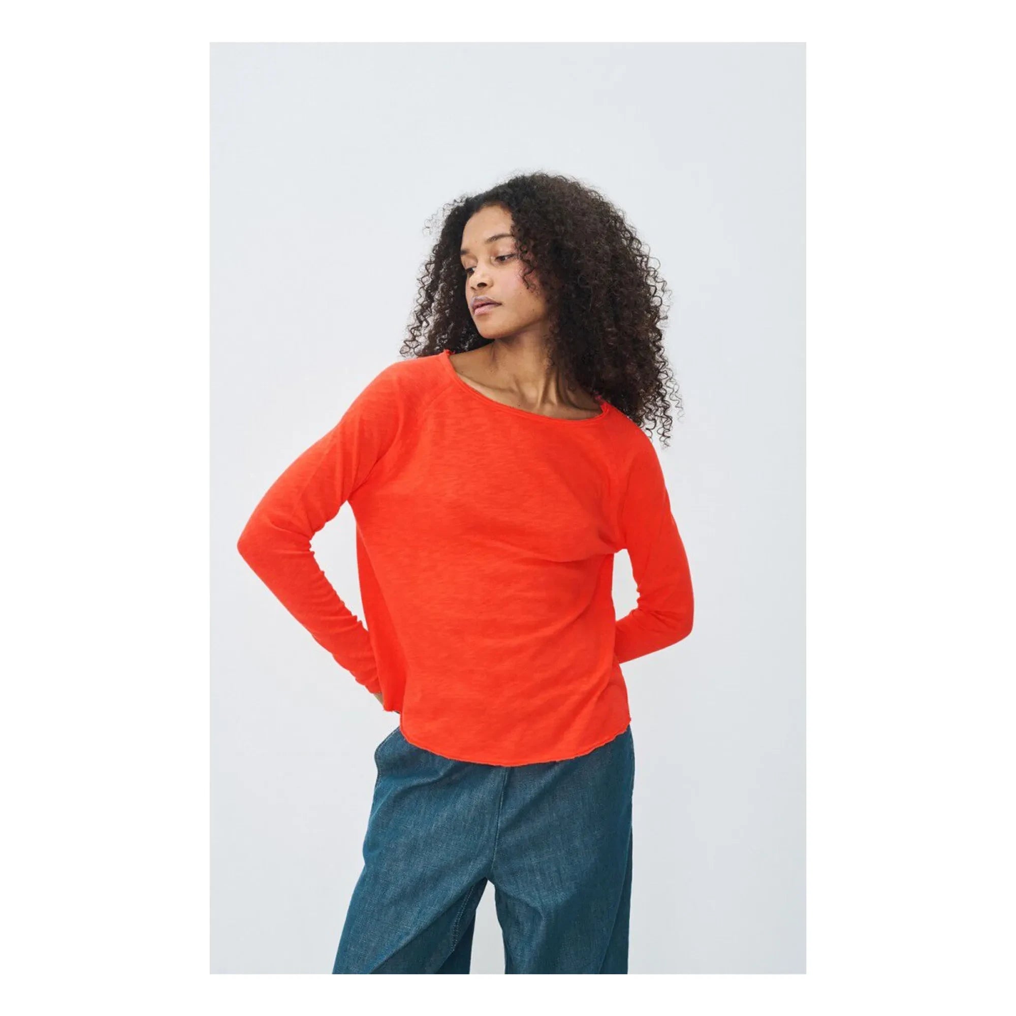 American Vintage - Long-sleeved boat-neck T-shirt Sonoma | Orange