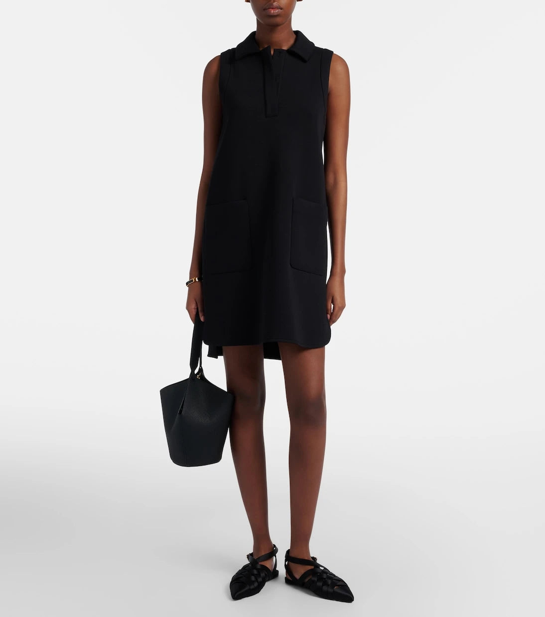 'S Max Mara - فستان بولو من جيرسيه مزيج القطن Saggina