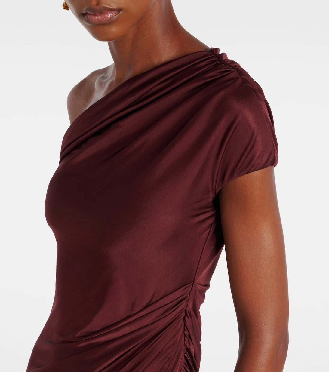 Galvan - Asymmetric draped jersey maxi dress