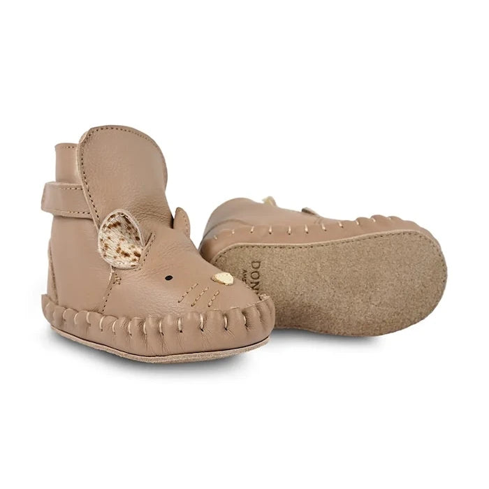 Бебешки кожени обувки Donsje Kapi Exclusive Booties Mouse