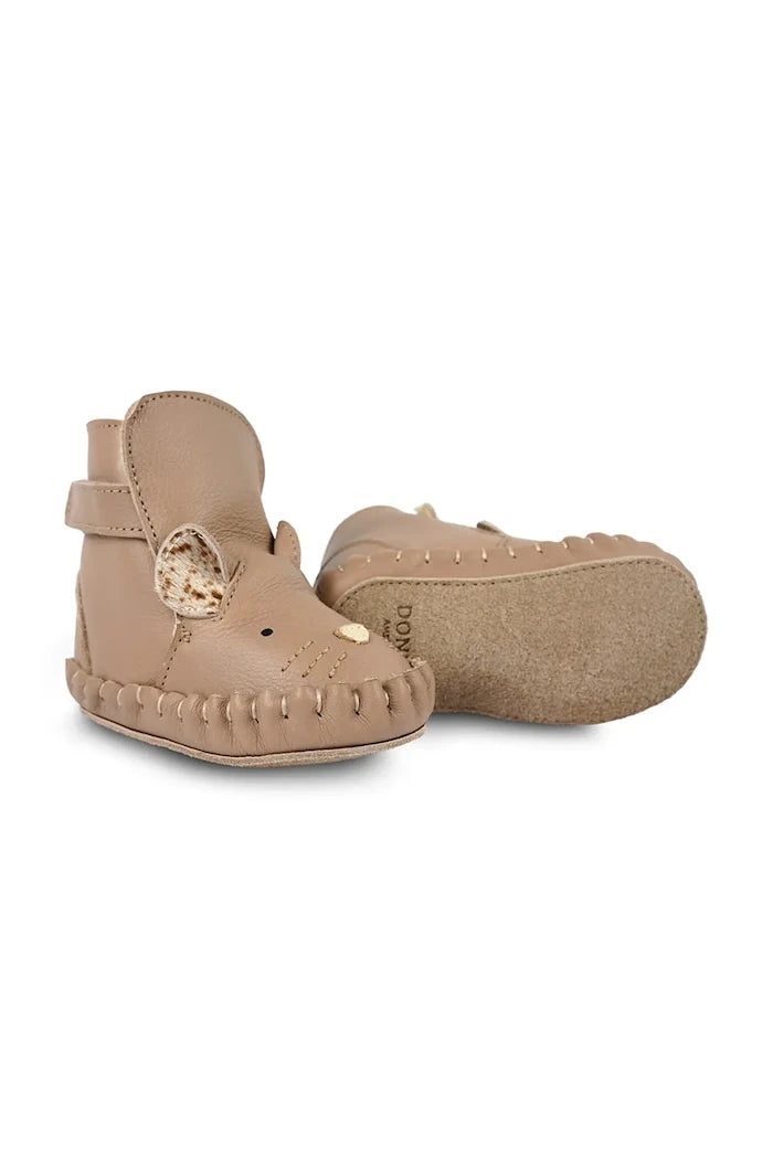 Бебешки кожени обувки Donsje Kapi Exclusive Booties Mouse
