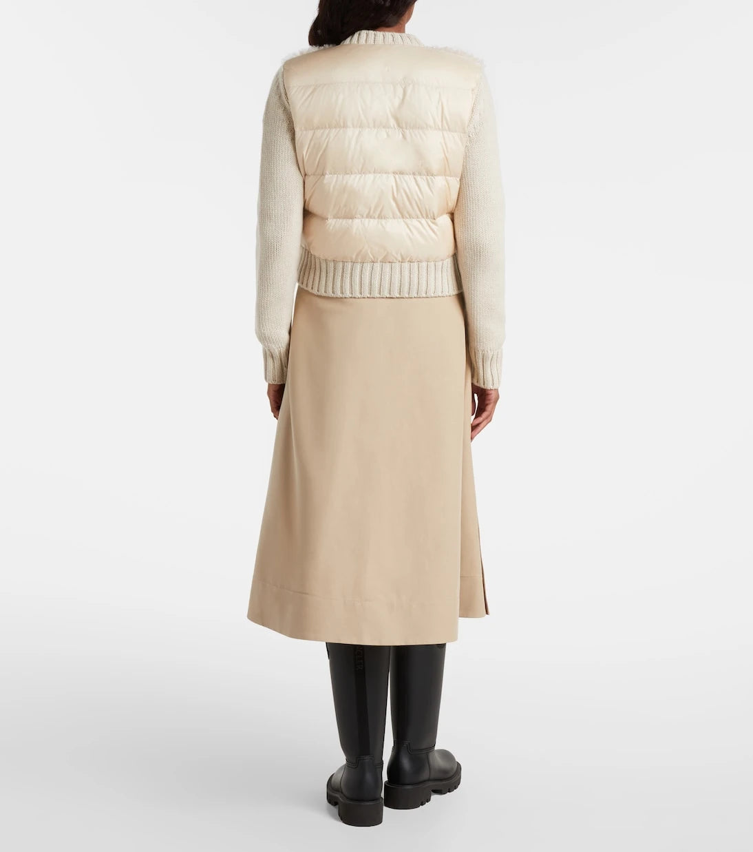 Moncler - Down-paneled wool and teddy cardigan