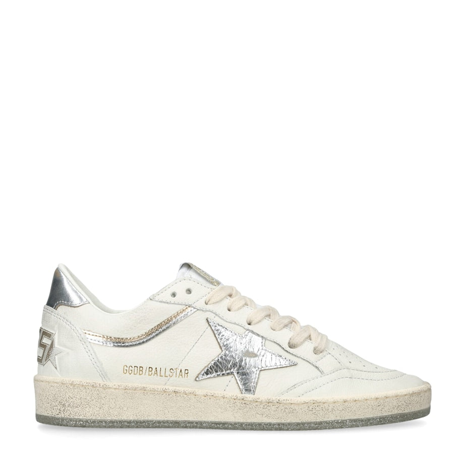 Golden Goose White Leather Ball Star Sneakers