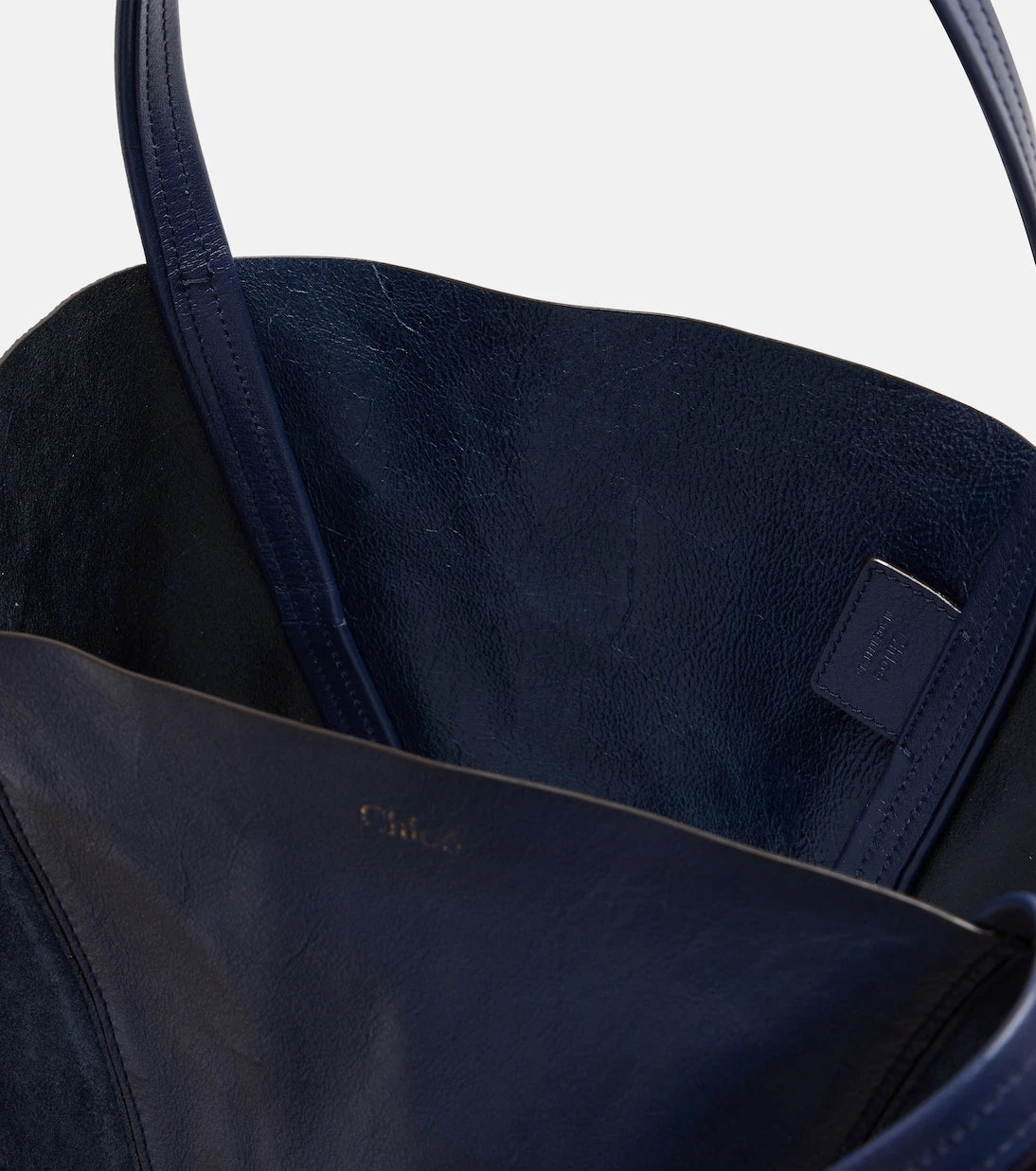 Chloé - Chloé Spin leather and suede tote bag