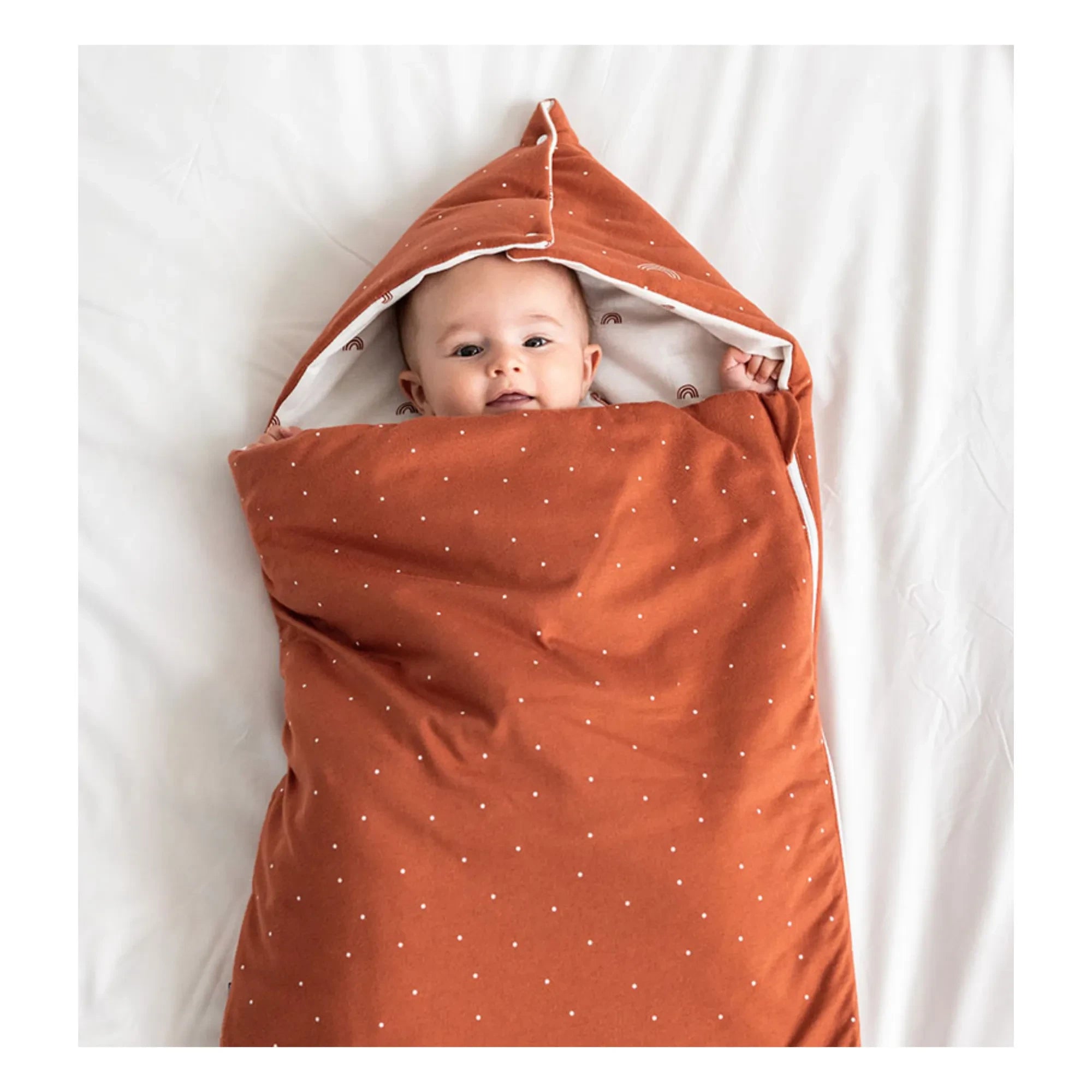 Les Petites Billes - Reversible Multi-Season Baby Nest | Terracotta