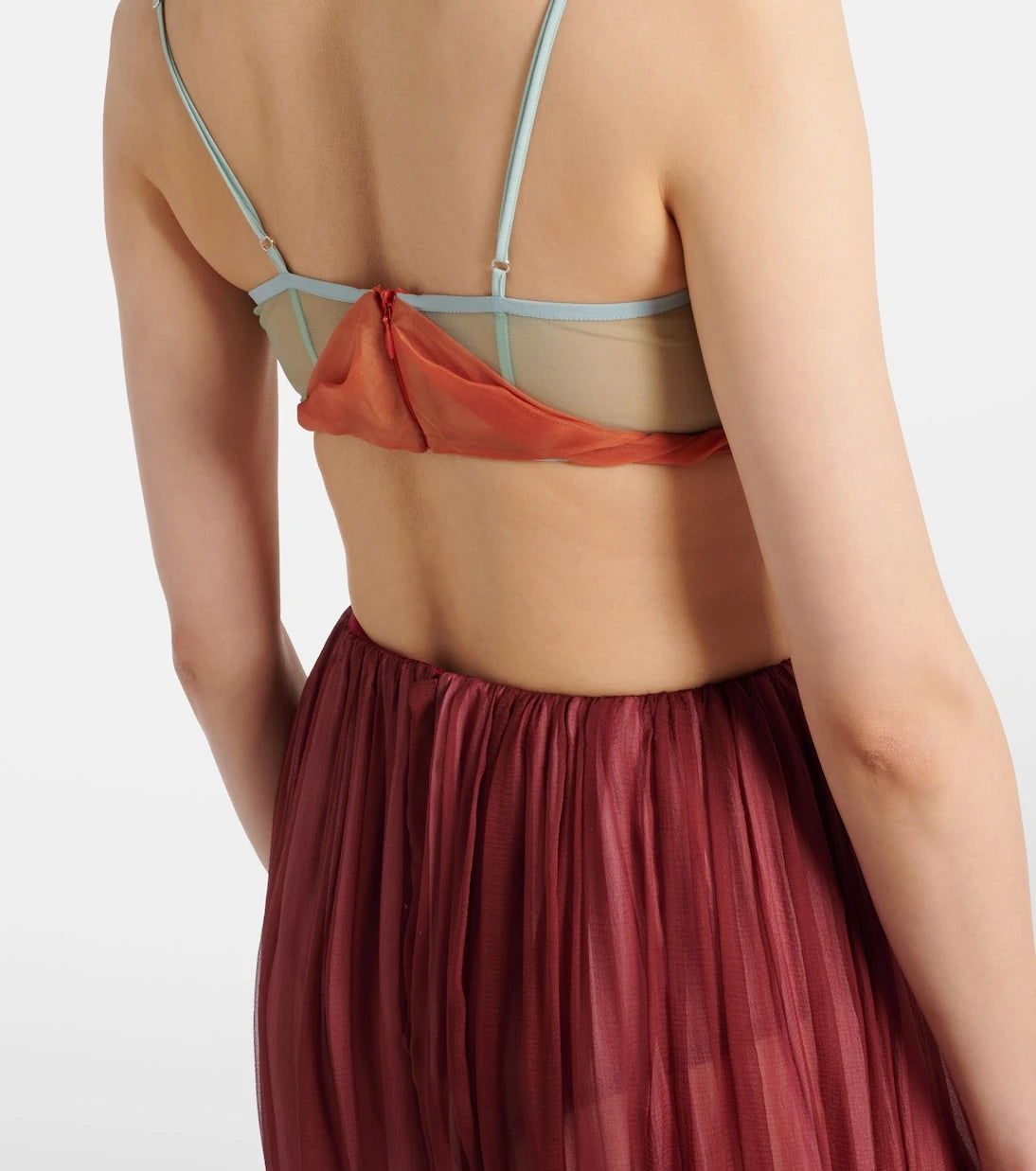 Nensi Dojaka - Dahlia silk open-back bustier gown