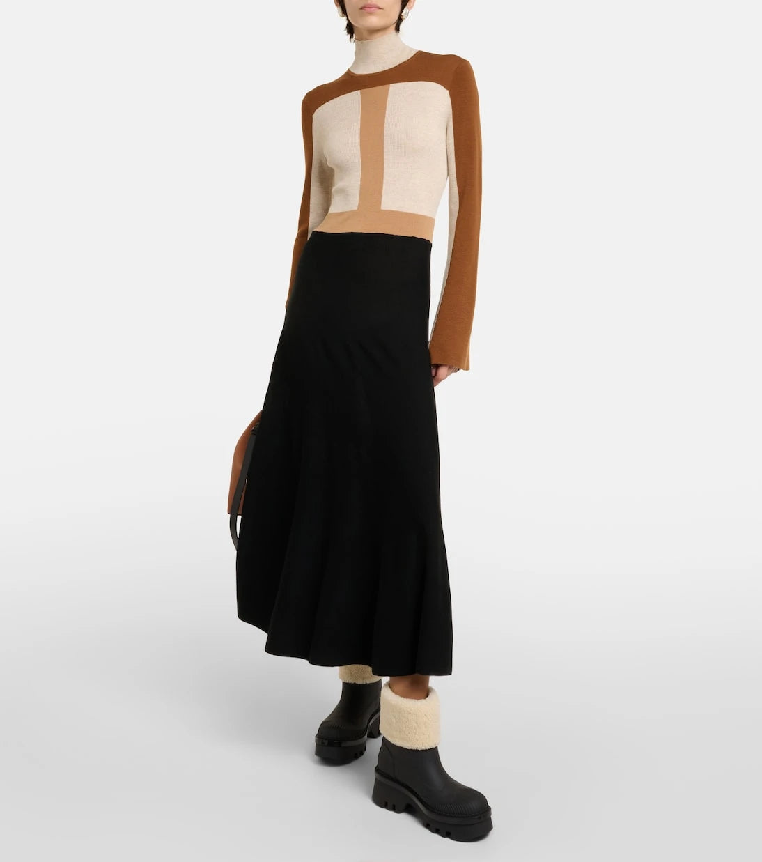 Chloé - Raina shearling-trimmed ankle boots