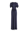 Victoria Beckham Navy Gathered-Waist Maxi Dress
