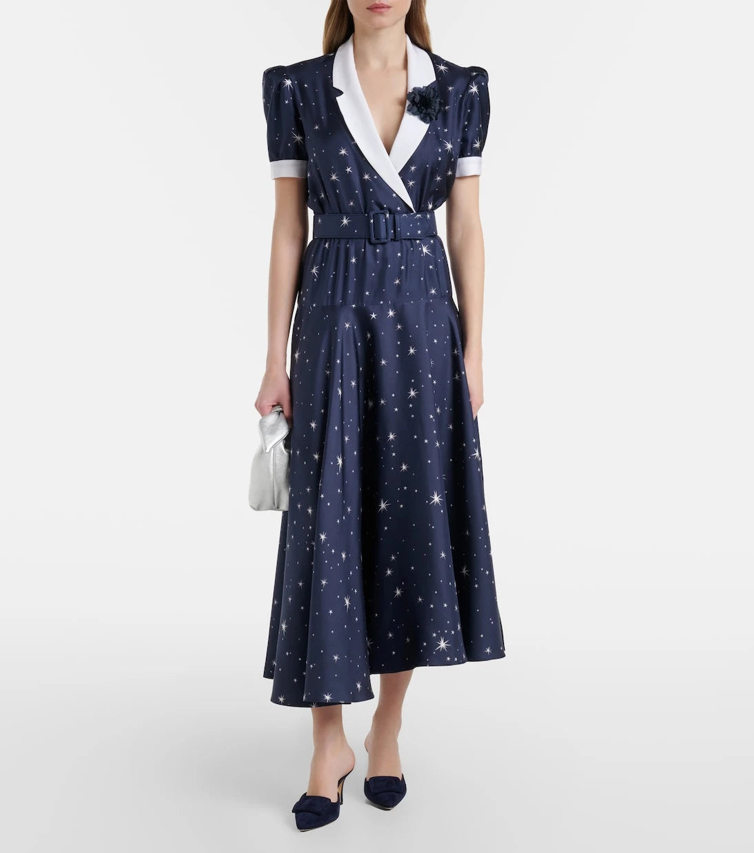 Rodarte - Printed silk twill midi dress