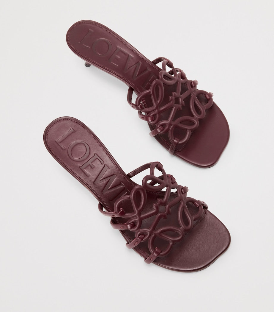 LOEWE Leather Petal Anagram Heeled Mules 45